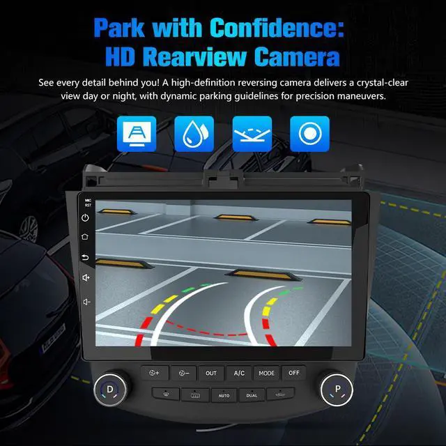 Alt view image 6 of 7 - litillbuly Android 13 Car Radio Stereo for Honda Accord 7th 2003-2007 with Built-in Wireless CarPlay & Android Auto-2+64G,with Backup Camera