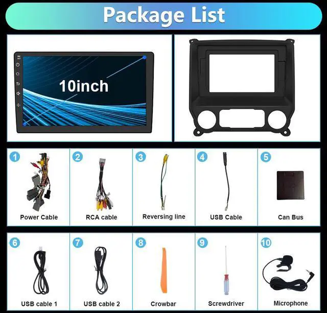 Alt view image 6 of 7 - litillbuly Android 13 Car Radio Stereo for Chevrolet Silverado GMC Sierra Yukon,10.1 inches Touchscreen with Built-in Wireless CarPlay & Android Auto,Bluetooth,FM,GPS,2+32G