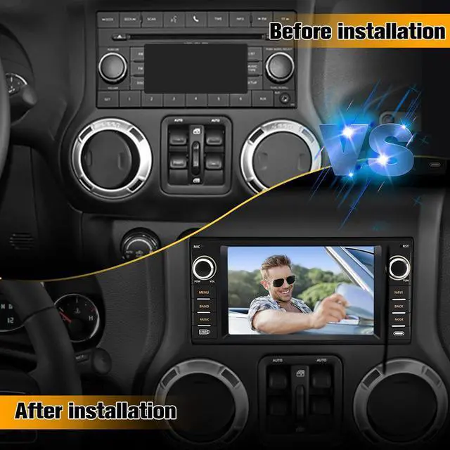 Alt view image 2 of 7 - litillbuly Andriod 13 Car Radio Stereo for Jeep Wrangler/Unlimited /Chrysler Sebring / Dodge Grand Caravan Built in Carplay&Android Auto SWC BT AM/FM 2G+64G