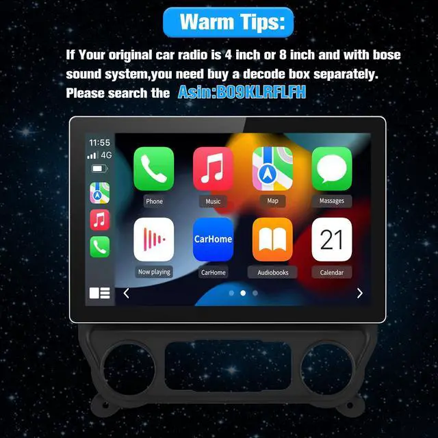 Alt view image 6 of 7 - litillbuly 13.1 inches Car Radio Stereo for Chevy Silverado 2014-2018 & GMC Sierra 2014-2018 Android 13 Radio with Built-in Wireless CarPlay & Android Auto-2+64G
