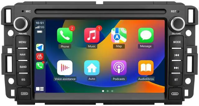 Main image of litillbuly Car Radio Stereo for GMC Sierra Yukon Chevrolet Buick Chevy Silverado Radio,7 Inch Touch Screen Navigation Stereo with Bluetooth WiFi Mirror Link SWC Support CarPlay Android Auto