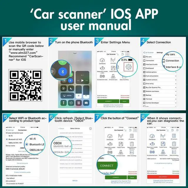 Alt view image 6 of 7 - litillbuly OBD 2 Scanner Reader Bluetooth Wireless Auto Diagnostic Scan Tool for iOS & Android for Performance Test,Car Check Engine Car Code Reader for Universal OBD2 Vehicles