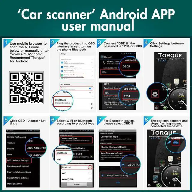 Alt view image 7 of 7 - litillbuly OBD 2 Scanner Reader Bluetooth Wireless Auto Diagnostic Scan Tool for iOS & Android for Performance Test,Car Check Engine Car Code Reader for Universal OBD2 Vehicles