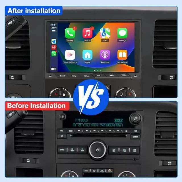 Alt view image 4 of 7 - litillbuly Car Radio Stereo 8 inch Touch Screen with Type interface for Chevy Silverado GMC Sierra Yukon Buick Android 13 Support Wireless CarPlay & Android Auto