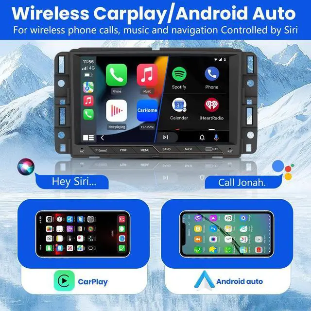 Alt view image 3 of 7 - litillbuly Car Radio Stereo 8 inch Touch Screen with Type interface for Chevy Silverado GMC Sierra Yukon Buick Android 13 Support Wireless CarPlay & Android Auto