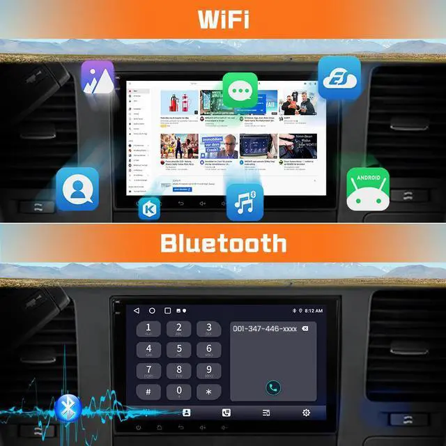 Alt view image 6 of 7 - litillbuly 8 inch Touchscreen Car Stereo for GMC Sierra Yukon Chevrolet Buick Chevy Silverado,Android 13 Car Radio with Bluetooth GPS WiFi SWC Wireless CarPlay & Android Auto,2G+64G