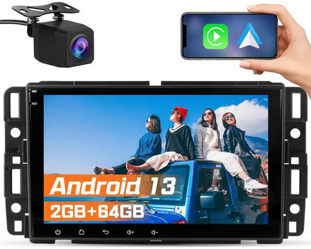 Main image of litillbuly 8 inch Touchscreen Car Stereo for GMC Sierra Yukon Chevrolet Buick Chevy Silverado,Android 13 Car Radio with Bluetooth GPS WiFi SWC Wireless CarPlay & Android Auto,2G+64G