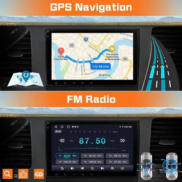Alt view image 5 of 7 - litillbuly 8 inch Touchscreen Car Stereo for GMC Sierra Yukon Chevrolet Buick Chevy Silverado,Android 13 Car Radio with Bluetooth GPS WiFi SWC Wireless CarPlay & Android Auto,2G+64G