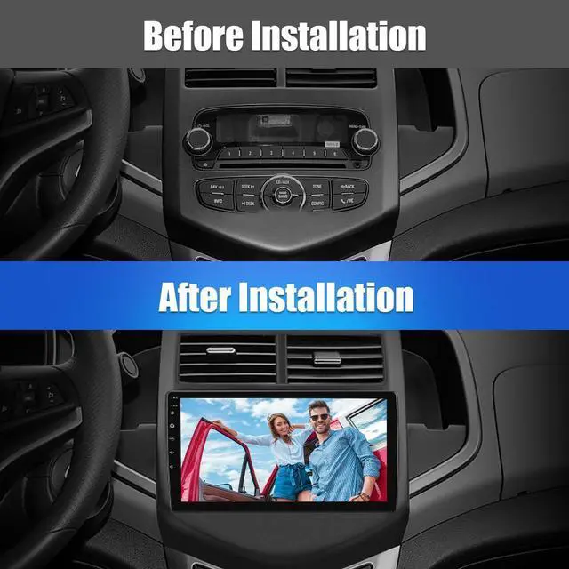 Alt view image 2 of 7 - litillbuly Car Stereo for Chevy Aveo Sonic 2011-2015, Android 13 9 inch Touch Screen Car Radio with Wireless CarPlay Android Auto Bluetooth WiFi GPS FM RDS SWC Backup Camera [2GB+32GB]