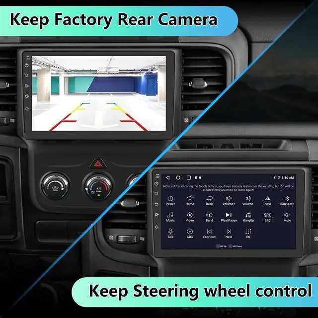 Alt view image 4 of 7 - litillbuly Car Stereo Radio for Dodge RAM 1500 2500 3500 2013 2014 2015 2016 2017 2018, Android 13 2G+64G 9 inch IPS Touch Screen Wireless CarPlay/Android Auto Bluetooth WiFi