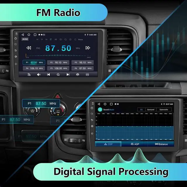 Alt view image 3 of 7 - litillbuly Car Stereo Radio for Dodge RAM 1500 2500 3500 2013 2014 2015 2016 2017 2018, Android 13 2G+64G 9 inch IPS Touch Screen Wireless CarPlay/Android Auto Bluetooth WiFi