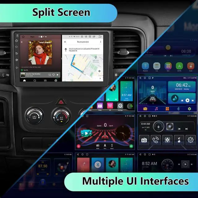 Alt view image 5 of 7 - litillbuly Car Stereo Radio for Dodge RAM 1500 2500 3500 2013 2014 2015 2016 2017 2018, Android 13 2G+64G 9 inch IPS Touch Screen Wireless CarPlay/Android Auto Bluetooth WiFi