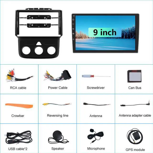 Alt view image 7 of 7 - litillbuly Car Stereo Radio for Dodge RAM 1500 2500 3500 2013 2014 2015 2016 2017 2018, Android 13 2G+64G 9 inch IPS Touch Screen Wireless CarPlay/Android Auto Bluetooth WiFi