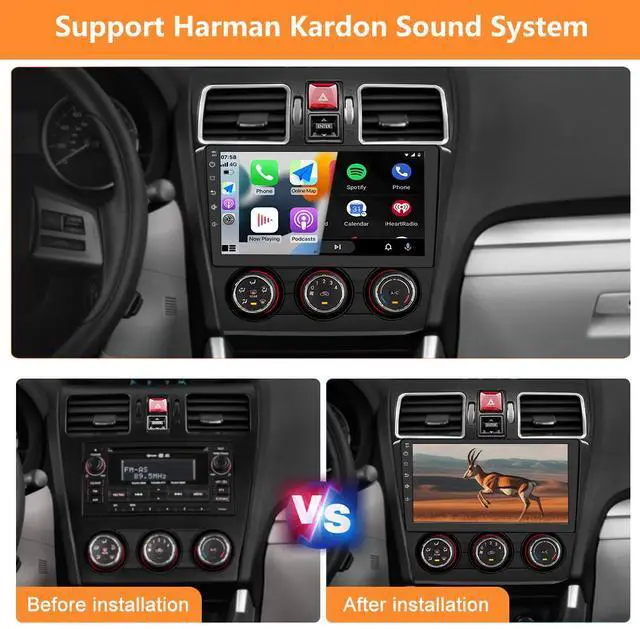 Alt view image 2 of 7 - litillbuly Car Radio Stereo for Subaru Forester WRX Impreza 2015-2018, 9 inchAndroid 13 Head Unit Car Stereo with Carplay/Android Auto Bluetooth