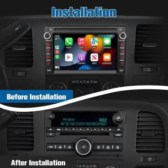 Alt view image 2 of 7 - litillbuly Car Stereo Radio for Chevrolet Chevy Silverado Tahoe GMC Sierra Yukon, Android 13 with CarPlay Android Auto Bluetooth GPS Touch Screen Head Unit, 7 Inch IPS Screen 2GB + 64G Backup Camera