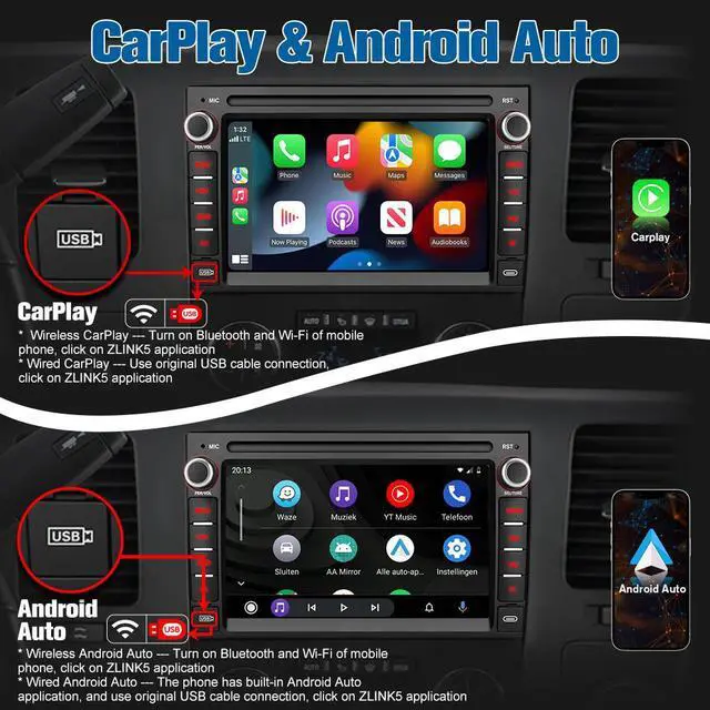 Alt view image 3 of 7 - litillbuly Car Stereo Radio for Chevrolet Chevy Silverado Tahoe GMC Sierra Yukon, Android 13 with CarPlay Android Auto Bluetooth GPS Touch Screen Head Unit, 7 Inch IPS Screen 2GB + 64G Backup Camera
