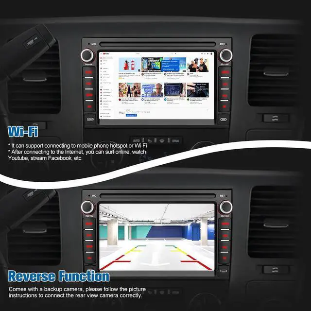 Alt view image 5 of 7 - litillbuly Car Stereo Radio for Chevrolet Chevy Silverado Tahoe GMC Sierra Yukon, Android 13 with CarPlay Android Auto Bluetooth GPS Touch Screen Head Unit, 7 Inch IPS Screen 2GB + 64G Backup Camera
