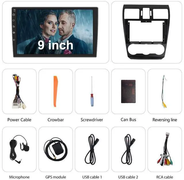 Alt view image 6 of 7 - litillbuly 2G+32G Car Radio Stereo Android 13 for Subaru Forester WRX Impreza 2013 2014 2015, 9 inch Touch Screen Head Unit with Carplay/Android Auto GPS WiFi Bluetooth FM AM DSP Steel Wheel Control