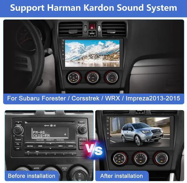 Alt view image 2 of 7 - litillbuly 2G+32G Car Radio Stereo Android 13 for Subaru Forester WRX Impreza 2013 2014 2015, 9 inch Touch Screen Head Unit with Carplay/Android Auto GPS WiFi Bluetooth FM AM DSP Steel Wheel Control