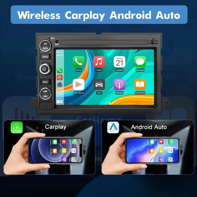 Alt view image 3 of 6 - litillbuly Android 13 Double Din Car Stereo Compatible for 2004-2014 Ford F150/F250/F350, 7 Inch Bluetooth Car Radio GPS Navi WiFi Car Audio Multimedia Receiver with CarPlay Android Auto-2+32G