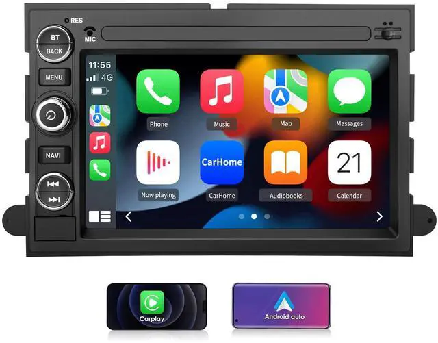 Main image of litillbuly Android 13 Double Din Car Stereo Compatible for 2004-2014 Ford F150/F250/F350, 7 Inch Bluetooth Car Radio GPS Navi WiFi Car Audio Multimedia Receiver with CarPlay Android Auto-2+32G