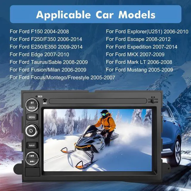Alt view image 2 of 6 - litillbuly Android 13 Double Din Car Stereo Compatible for 2004-2014 Ford F150/F250/F350, 7 Inch Bluetooth Car Radio GPS Navi WiFi Car Audio Multimedia Receiver with CarPlay Android Auto-2+32G