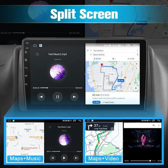 Alt view image 6 of 7 - litillbuly Car Radio for Dodge Grand Caravan 2008-2020 Chrysler Town & Country 2011-2016 Grand Voyager 2013-2016 with Wireless CarPlay Android Auto, 2+32G 9inch Touchscreen Bluetooth FM GPS WiFi