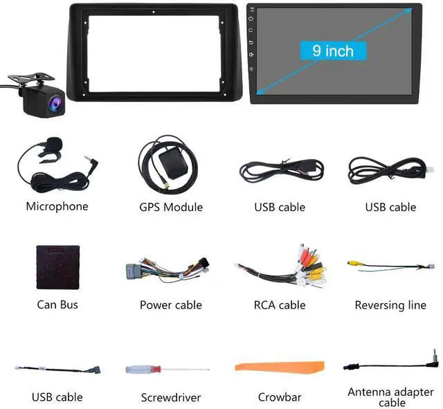 Alt view image 7 of 7 - litillbuly Car Radio for Dodge Grand Caravan 2008-2020 Chrysler Town & Country 2011-2016 Grand Voyager 2013-2016 with Wireless CarPlay Android Auto, 2+32G 9inch Touchscreen Bluetooth FM GPS WiFi