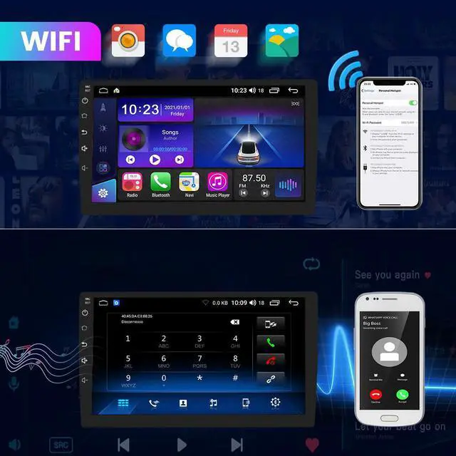 Alt view image 4 of 6 - litillbuly Car Radio for Ford Kuga Escape 2013-2016,Android 13 [2GB+32GB] 9 Inch Touch Screen with GPS/FM/WiFi/USB, Support SWC, Wireless CarPlay Android Auto