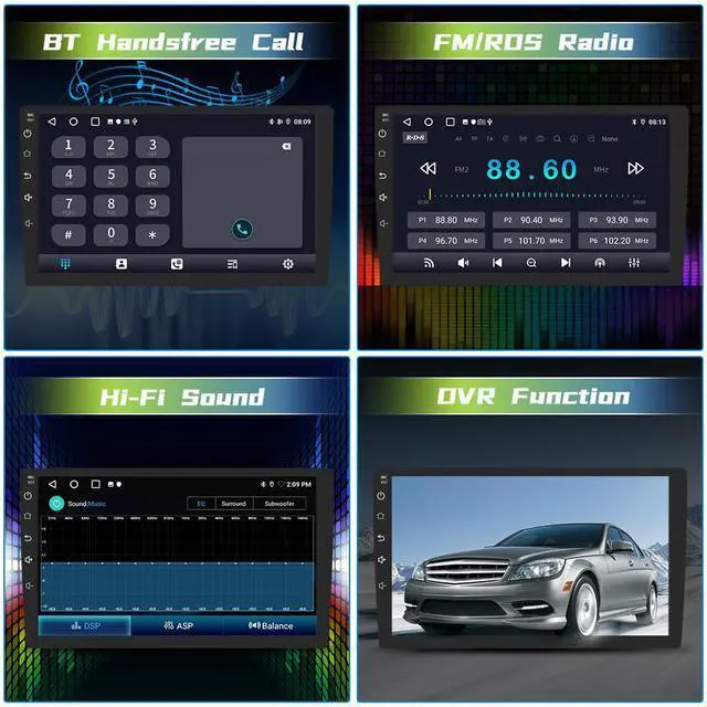 Alt view image 4 of 7 - litillbuly Car Radio Stereo for Toyota Prius 2003-2009 Android 13 Built in Carplay/Android Auto 2G RAM 32G ROM with WiFi GPS Navigation FM Bluetooth Backup Camera