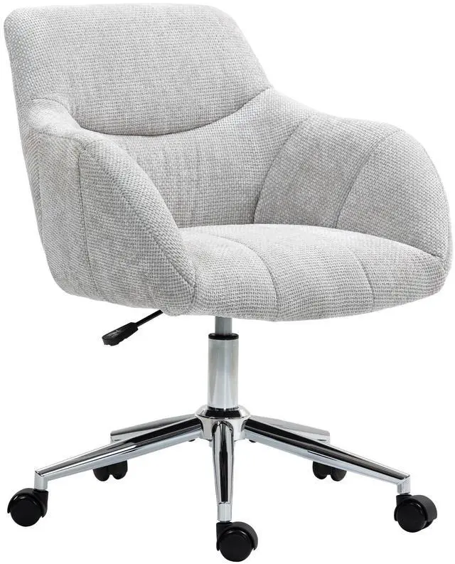 Alt view image 7 of 7 - BRTHORY Home Office Chairs with Silver Base Thick Upholstered Chenille Fabric Height Adjustable Armchair Desk Chairs with Wheels, Comfortable Back Seat for Living Room, Bedroom,Study Room