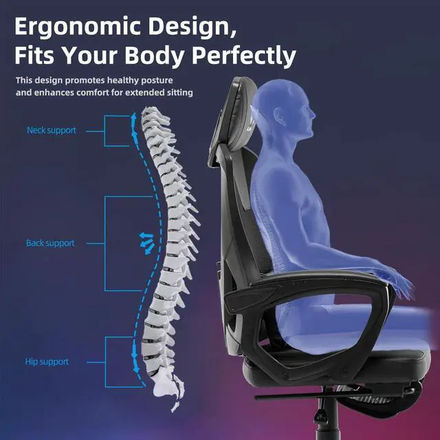 Alt view image 6 of 7 - BRTHORY Gaming Desk Chair with Footrest, Ergonomic Computer Office Desk Chair,Reclining Game Chairs Lumbar Support,Faux Leather,Height Adjustable,360° Swivel (White)
