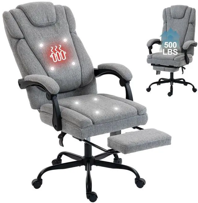 Main image of BRTHORY Fabric Massage Office Chair with Foot Rest,8 Points Vibration and Heat Ergonomic Executive Desk Chair for Heavy People, Big and Tall Office Chairs with Reclining Computer Chair High Back