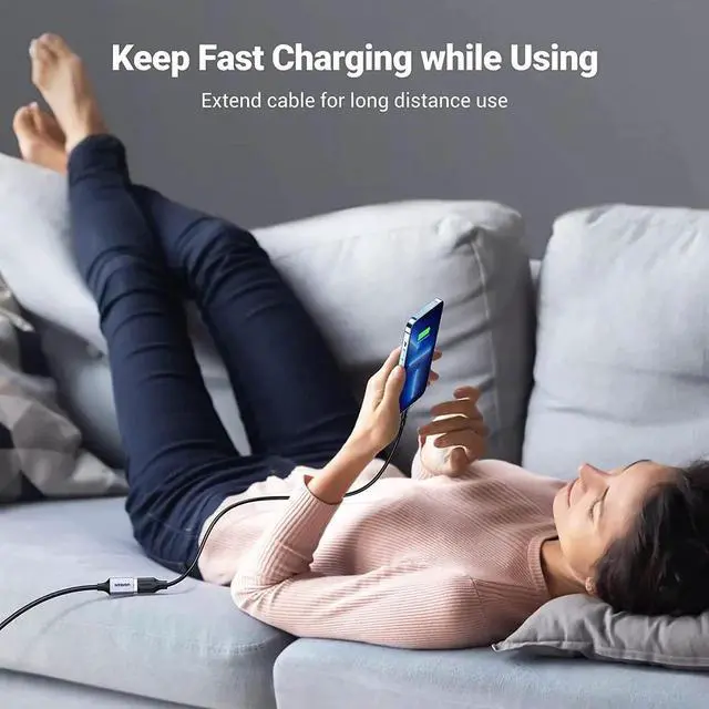 Alt view image 5 of 7 - UGREEN 2 Pack USB Extension Cable, (6 FT+ 6 FT) USB Extender USB 3.0 Extension Cable Nylon Braided Compatible with Webcam, Camera, Phone, hub, Mouse, Keyboard, Printer, Hard Drive, Headset