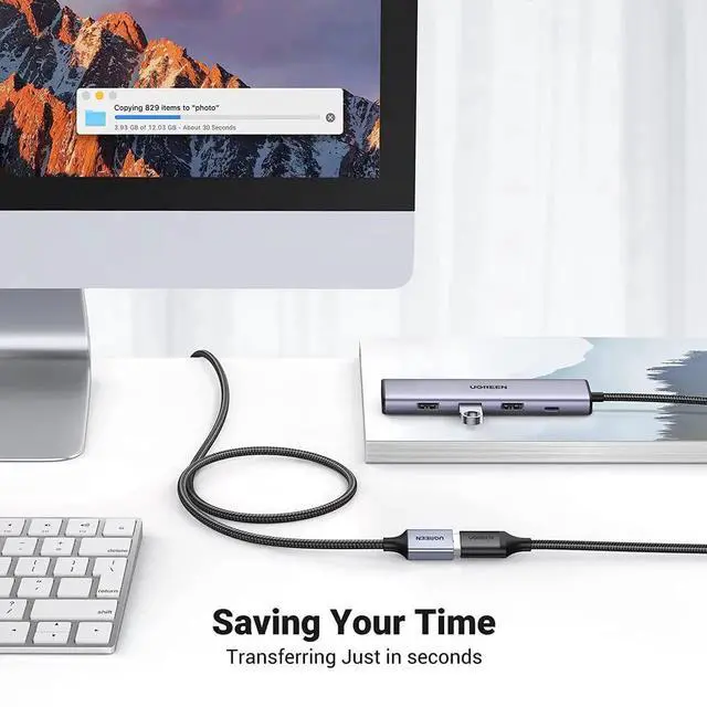 Alt view image 3 of 7 - UGREEN 2 Pack USB Extension Cable, (6 FT+ 6 FT) USB Extender USB 3.0 Extension Cable Nylon Braided Compatible with Webcam, Camera, Phone, hub, Mouse, Keyboard, Printer, Hard Drive, Headset