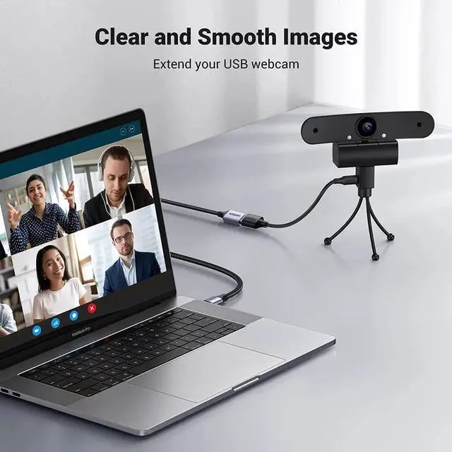 Alt view image 4 of 7 - UGREEN 2 Pack USB Extension Cable (3 FT+ 3 FT), Nylon Braided Extender Compatible With Webcam, Camera, Phone, Hub, Mouse, Keyboard, Printer, Hard Drive, Headset