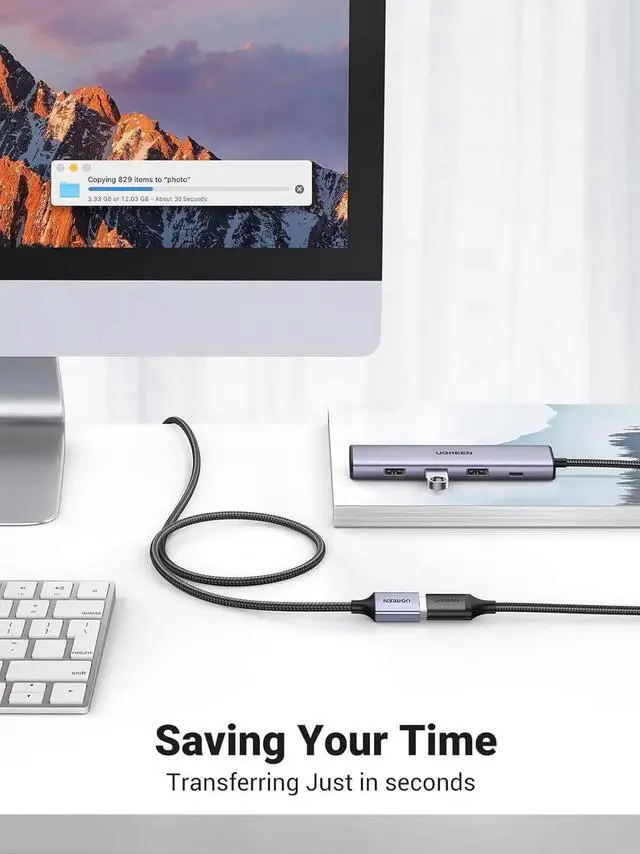 Alt view image 6 of 7 - UGREEN 2 Pack USB Extension Cable, (15 FT+ 15 FT) USB Extender Nylon Braided Compatible with Webcam, Camera, Phone, USB hub, Mouse, Keyboard, Printer, Hard Drive, Headset