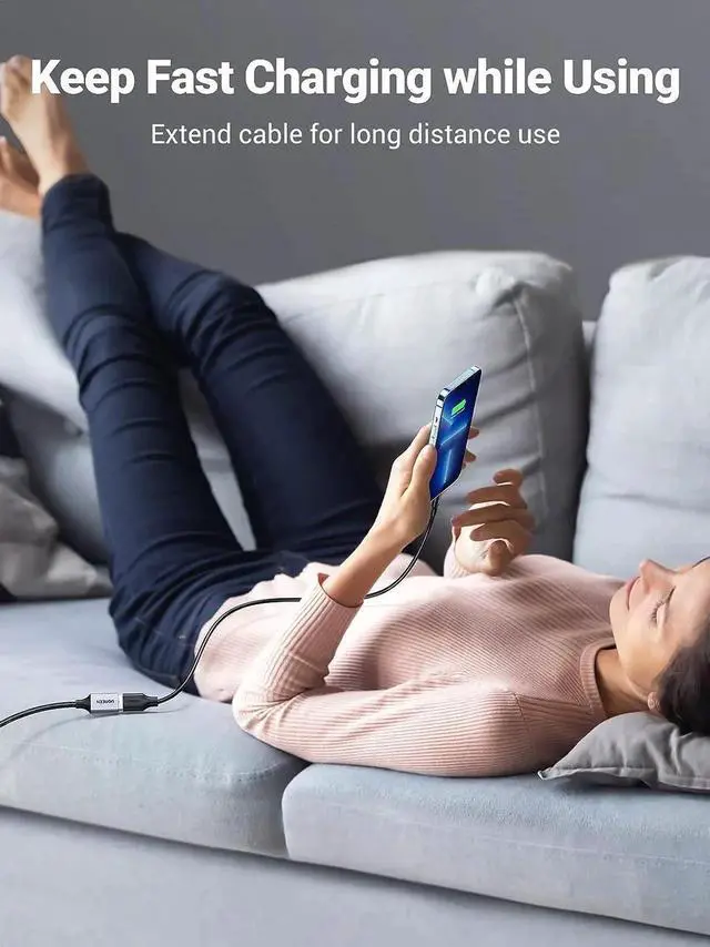 Alt view image 2 of 7 - UGREEN 2 Pack USB Extension Cable, (15 FT+ 15 FT) USB Extender Nylon Braided Compatible with Webcam, Camera, Phone, USB hub, Mouse, Keyboard, Printer, Hard Drive, Headset