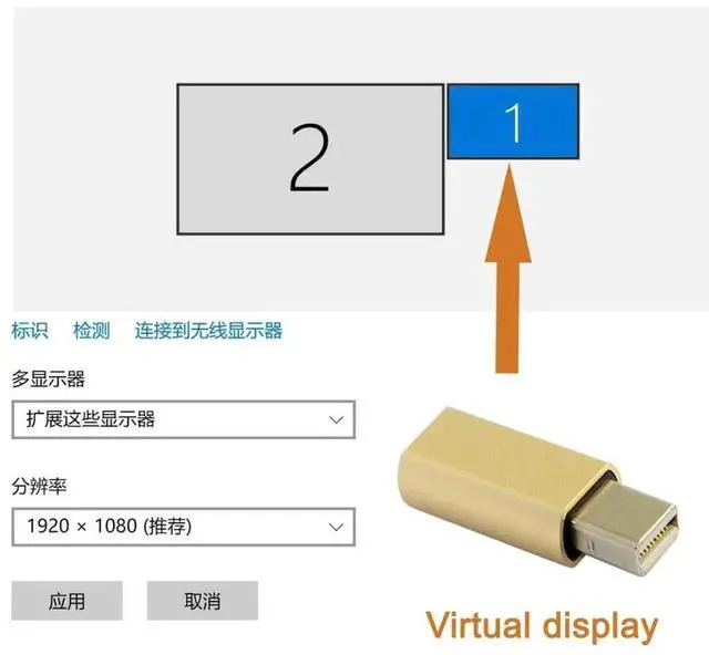 Alt view image 3 of 7 - USB 2.0 Male to Mini Displayport Virtual Display Adapter Mini DP Displayport Dummy Plug Headless Ghost Display Emulator 2560x1600p@60Hz