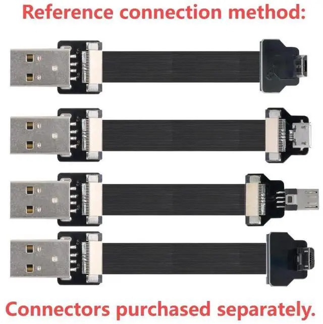 Alt view image 6 of 7 - USB 2.0 Male 90 Degree Down Angled Flat Connector Support 480Mbps Data Transfer 5V Charging for Ribbon Cable,Raspberry Pi, GoPro,Drone, Camera, Gimbal