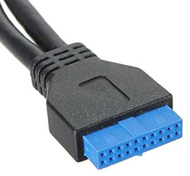 Alt view image 7 of 7 - USB 3.0 Front Panel Header 19/20Pin 1 Male to 2 USB 3.0 Female Y Splitter Mainboard Header Port Extension Cable Adapter 20CM