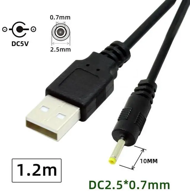 Alt view image 3 of 7 - USB 2.0 Type A Male to DC 2.35mm 2.50mm 0.7mm Power Plug 5V Cable 100cm 18AWG for Tablet