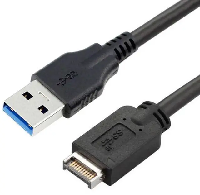 Alt view image 3 of 7 - USB 3.0 to USB 3.1 Type E Front Panel Mainboard Header Extension Data Cable 1.64FT/50cm