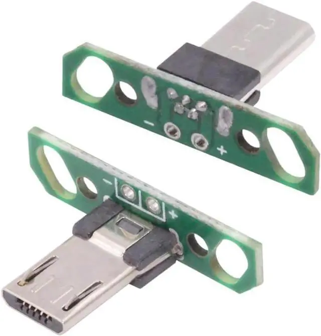 Alt view image 6 of 7 - 5 Pack USB 2.0 DIY Connector,Long Micro USB 2Pin Male Plug Port Repair Replacement Solder Adapter