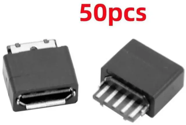 Main image of 50 Pack Micro USB DIY Connector Micro USB Type B 5Pin Female Socket Port Repair Replacement Solder Adapter with PCB Board