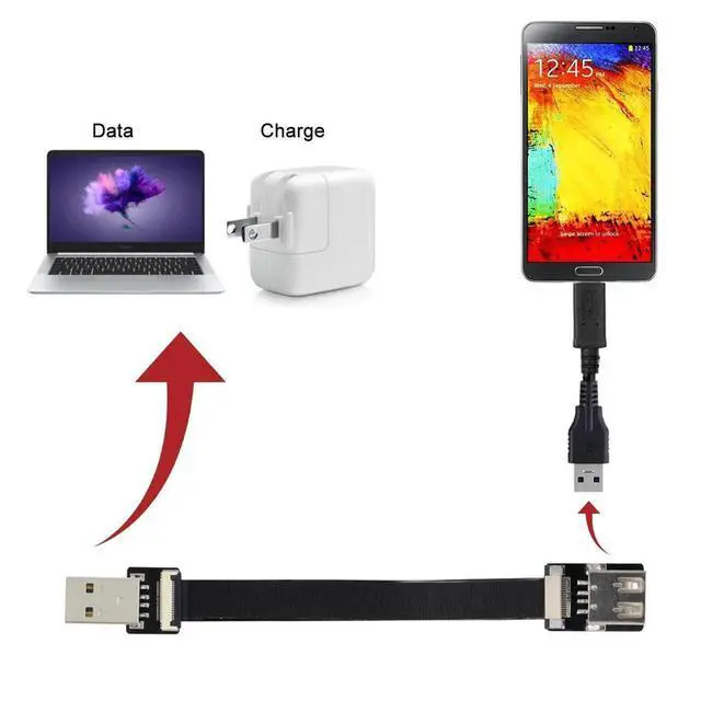 Alt view image 6 of 7 - USB 2.0 Male 90 Degree UP Angled Flat Connector Support 480Mbps Data Transfer 5V Charging for Ribbon Cable,Raspberry Pi, GoPro,Drone, Camera, Gimbal