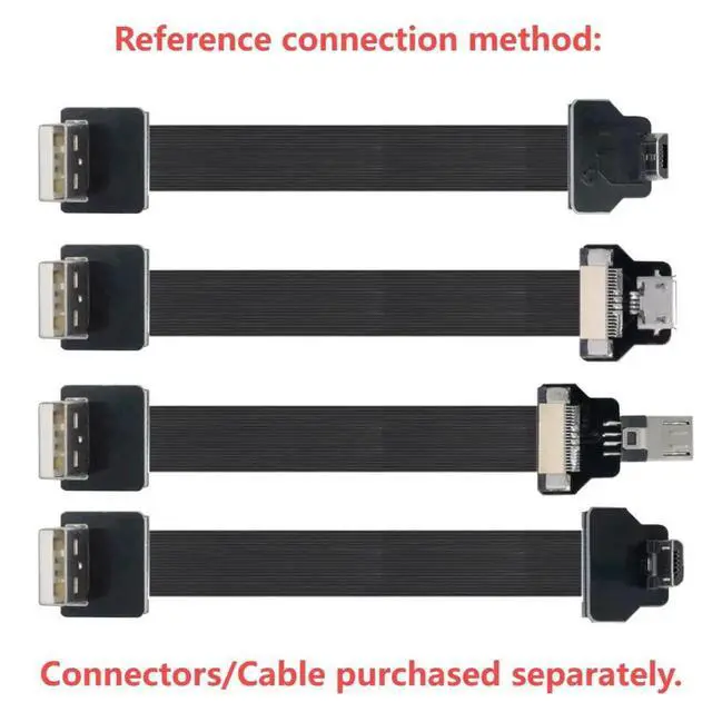 Alt view image 5 of 7 - USB 2.0 Male 90 Degree UP Angled Flat Connector Support 480Mbps Data Transfer 5V Charging for Ribbon Cable,Raspberry Pi, GoPro,Drone, Camera, Gimbal