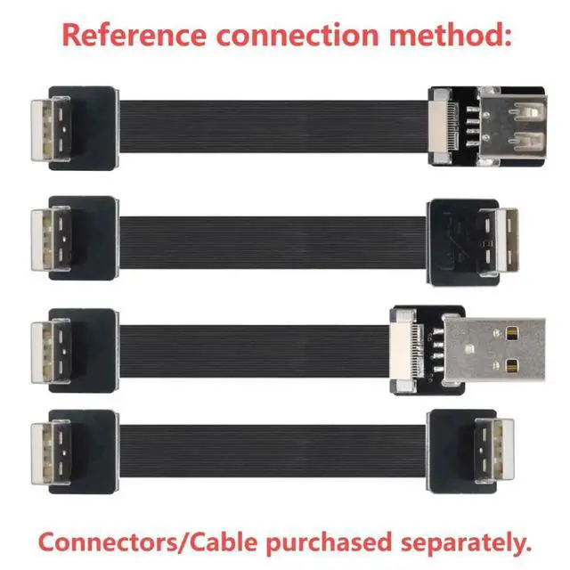 Alt view image 7 of 7 - USB 2.0 Male 90 Degree UP Angled Flat Connector Support 480Mbps Data Transfer 5V Charging for Ribbon Cable,Raspberry Pi, GoPro,Drone, Camera, Gimbal