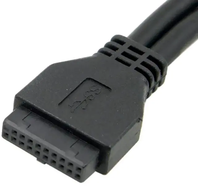 Alt view image 5 of 6 - 2 Ports USB 3.0 Female to Motherboard 20Pin Male Cable for Front Panel Screw Mount Type 30cm