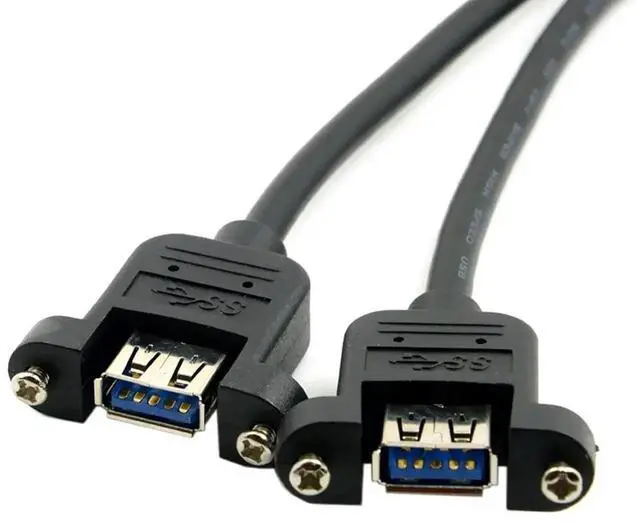 Main image of 2 Ports USB 3.0 Female to Motherboard 20Pin Male Cable for Front Panel Screw Mount Type 30cm